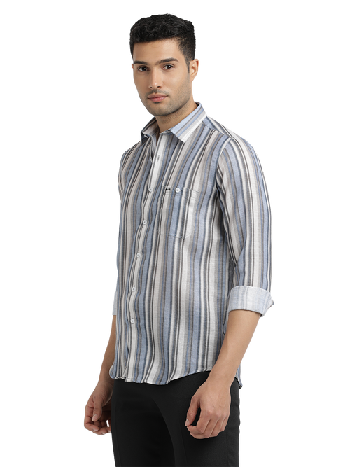 Blue Stripes Semi Casual Shirt