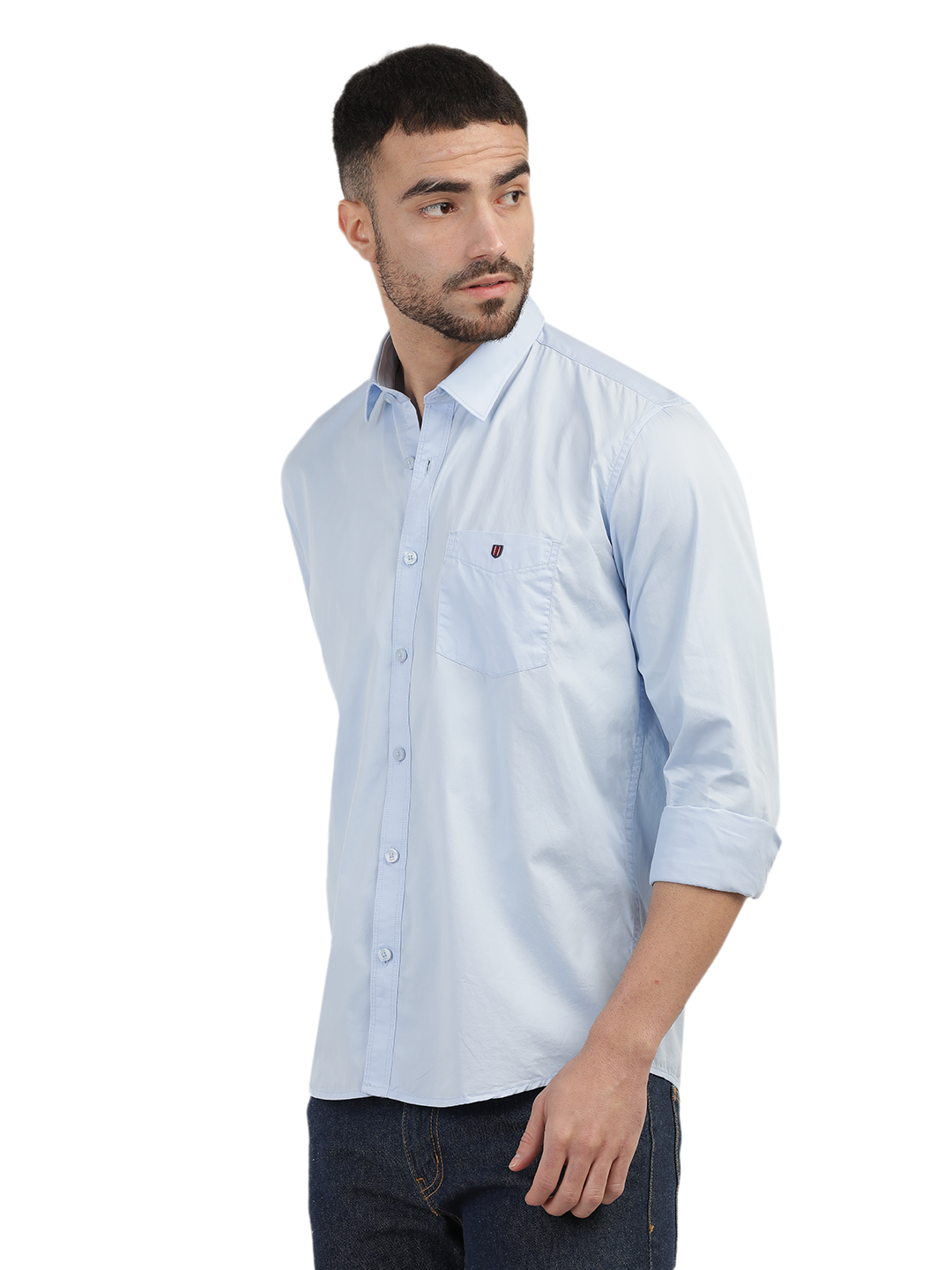 Light Blue Twill Solid Shirt