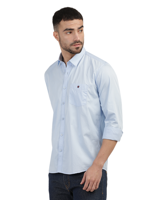 Light Blue Twill Solid Shirt