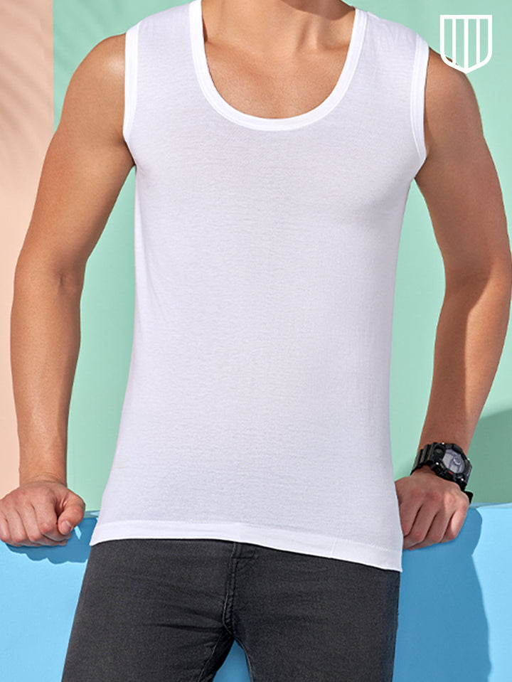 Men Vest Bravo White