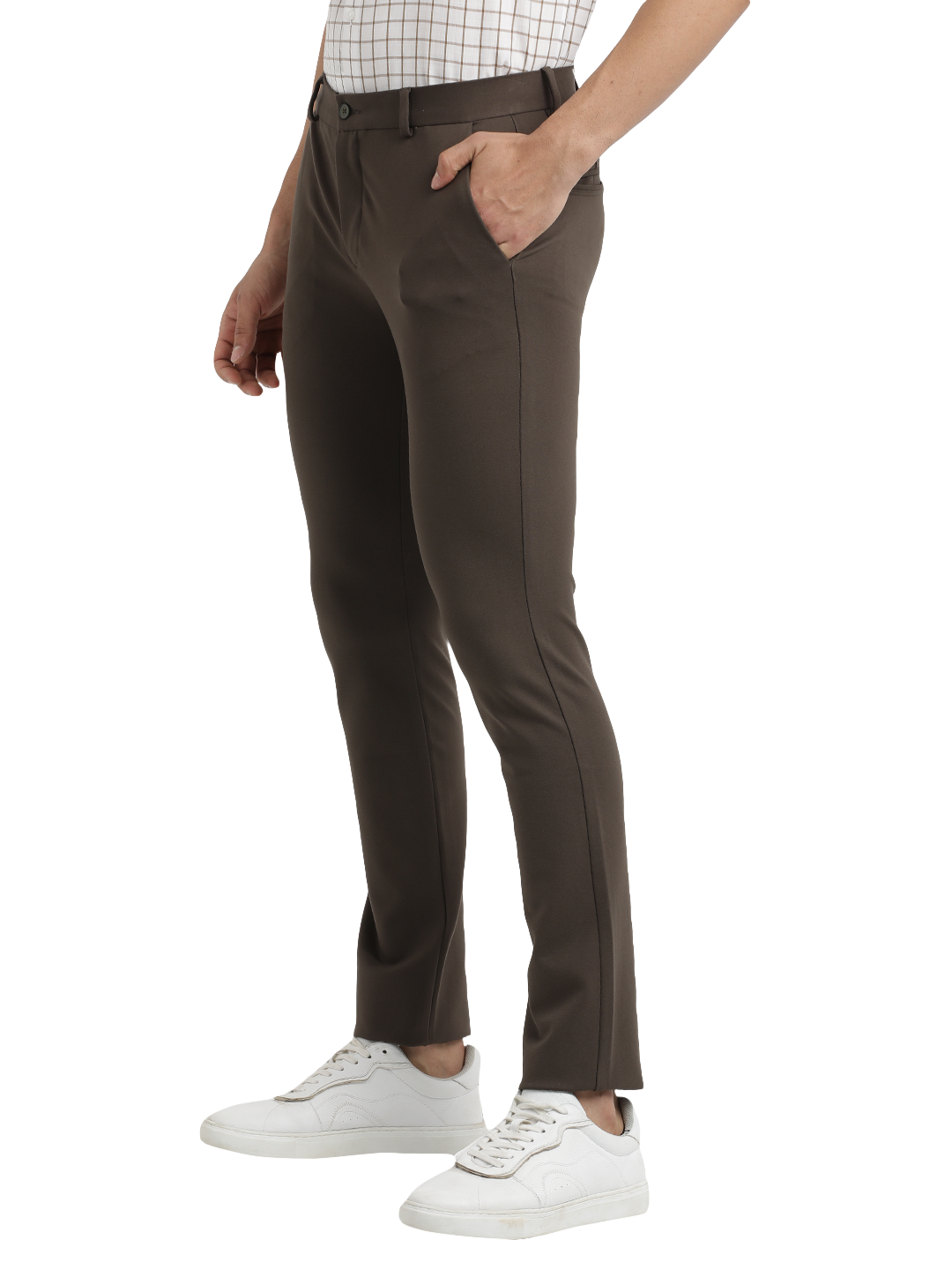 N.Olive Bi-Stretch Solid Trousers