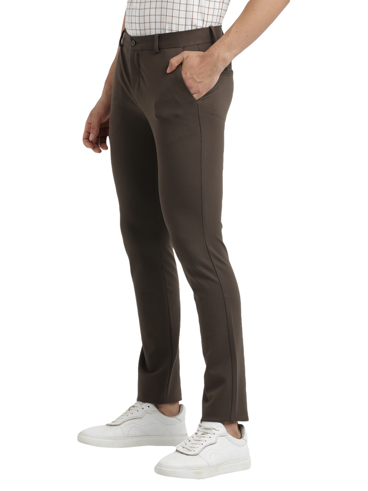 N.Olive Bi-Stretch Solid Trousers