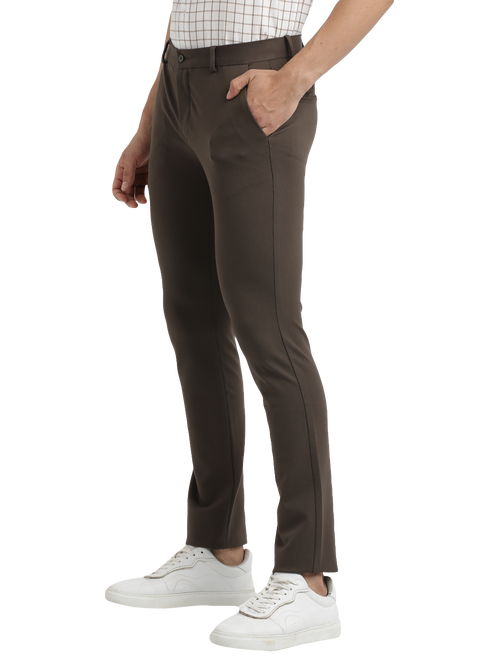 N.Olive Bi-Stretch Solid Trousers