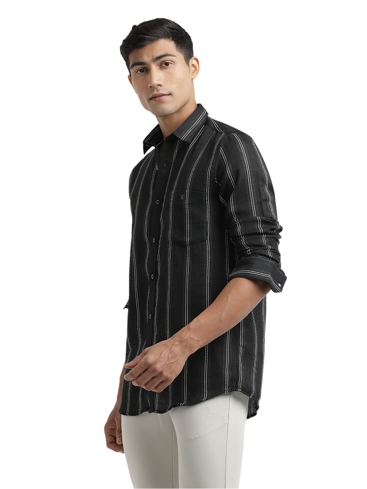 Black Stripes Semi Casual Shirt