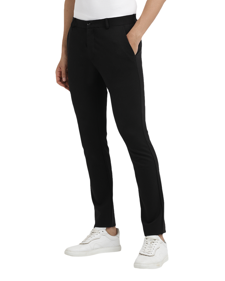 Jet Black Casual Core Trousers - CARLOS_JET BLACK