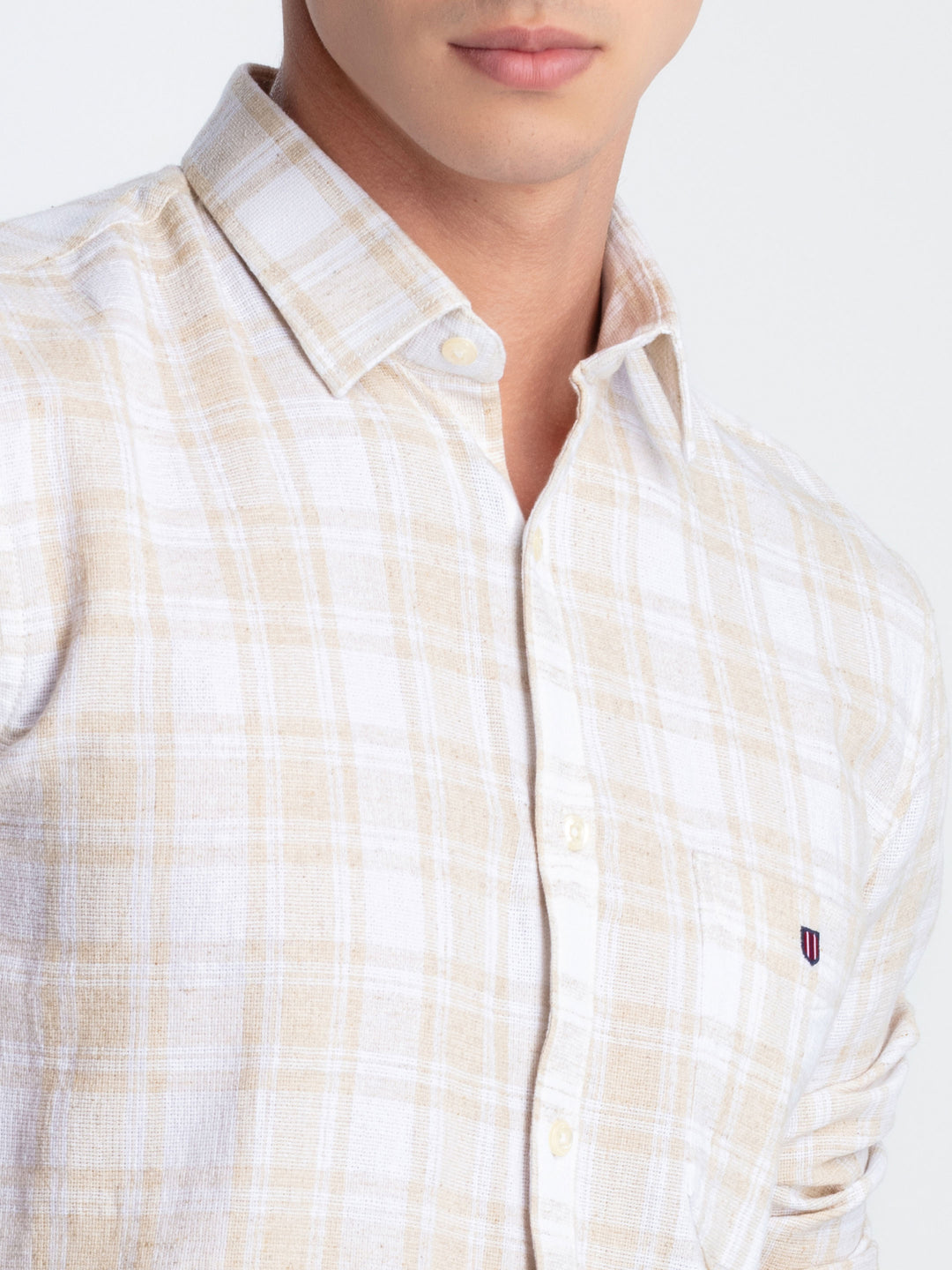 Brown Checkered Casual Shirt