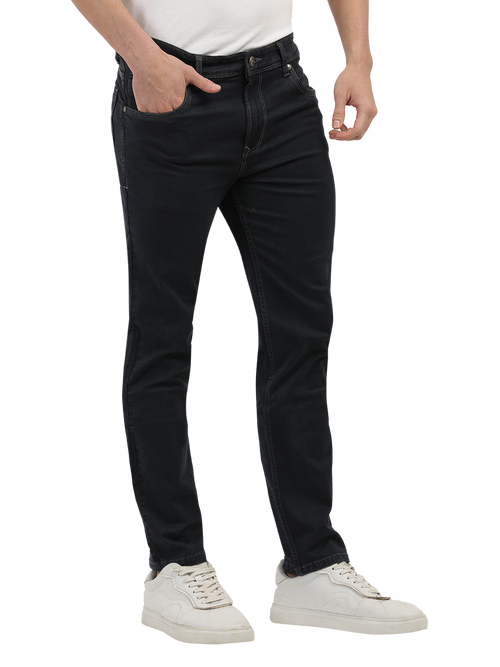 Dark Grey Denim Stretch Trousers