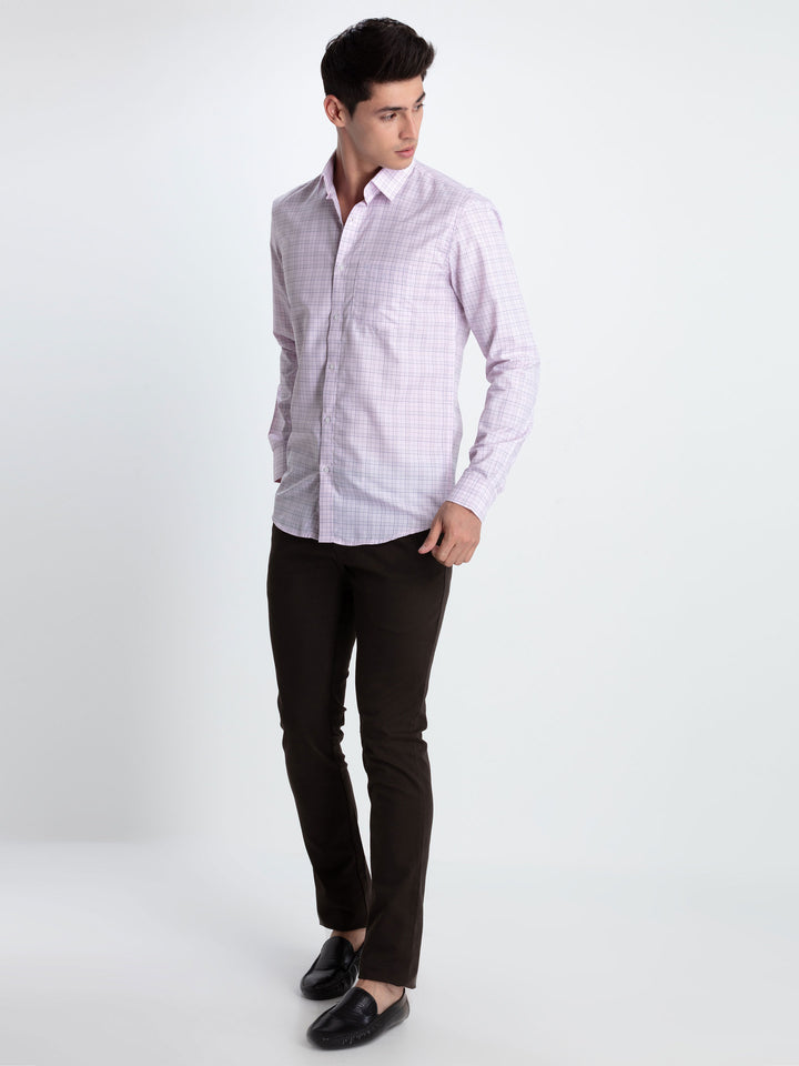 Pink Checkered Formal Shirt