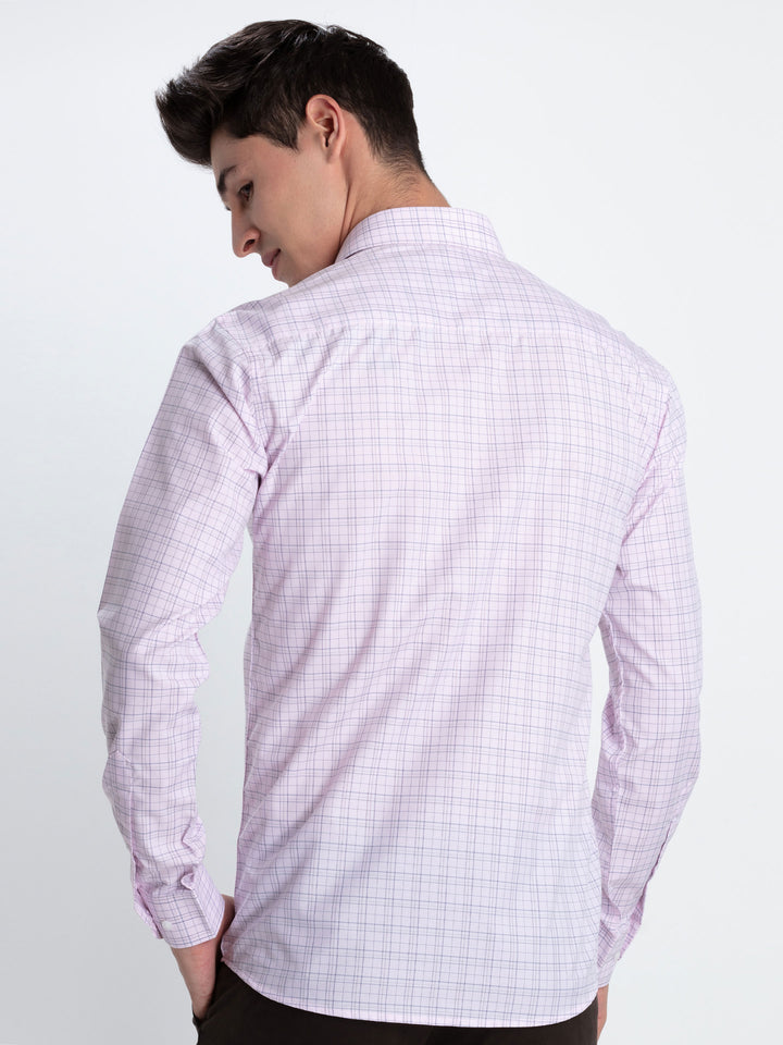 Pink Checkered Formal Shirt