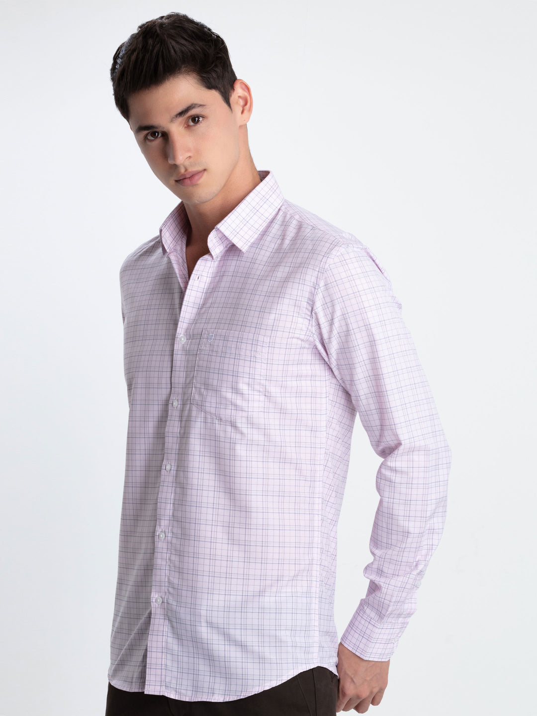 Pink Checkered Formal Shirt