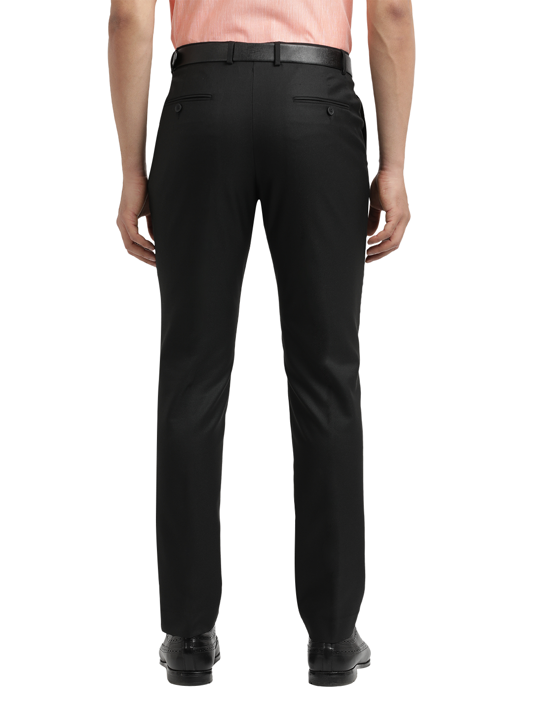 Black Twill Stretch Formal Trousers