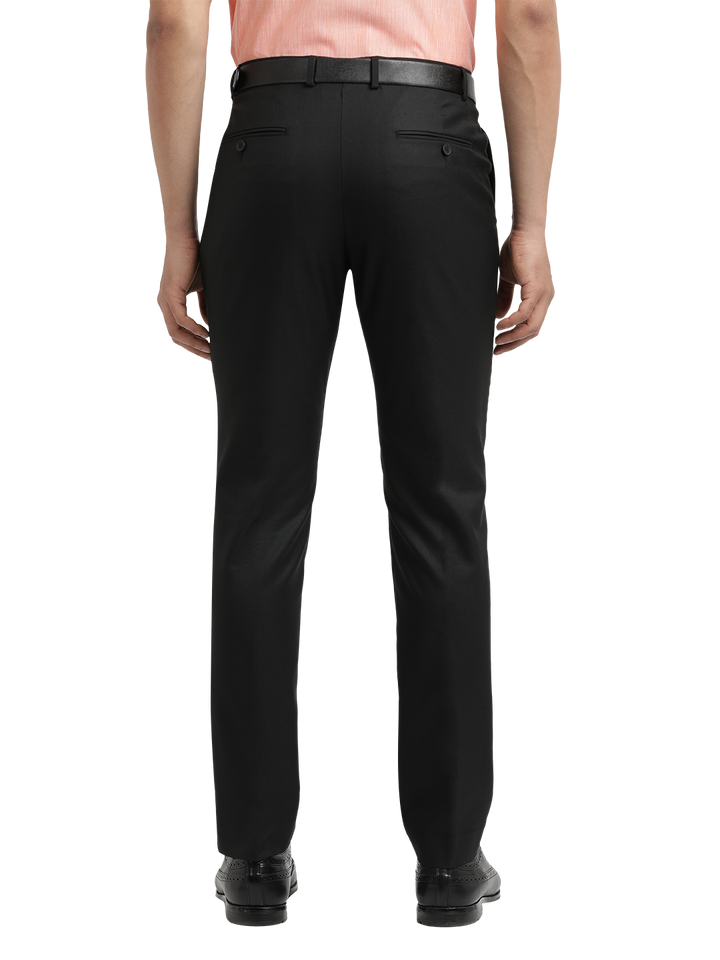 Black Twill Stretch Formal Trousers