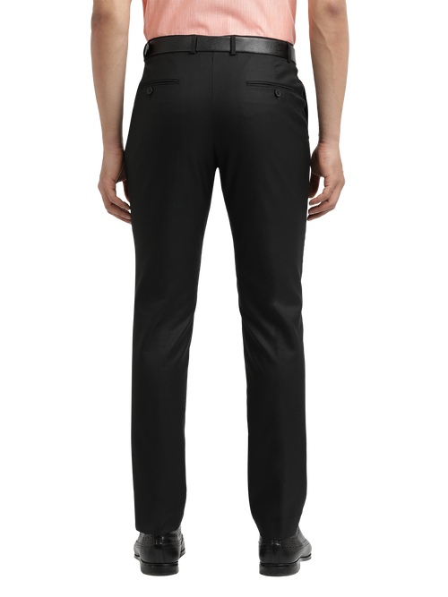 Black Twill Stretch Formal Trousers