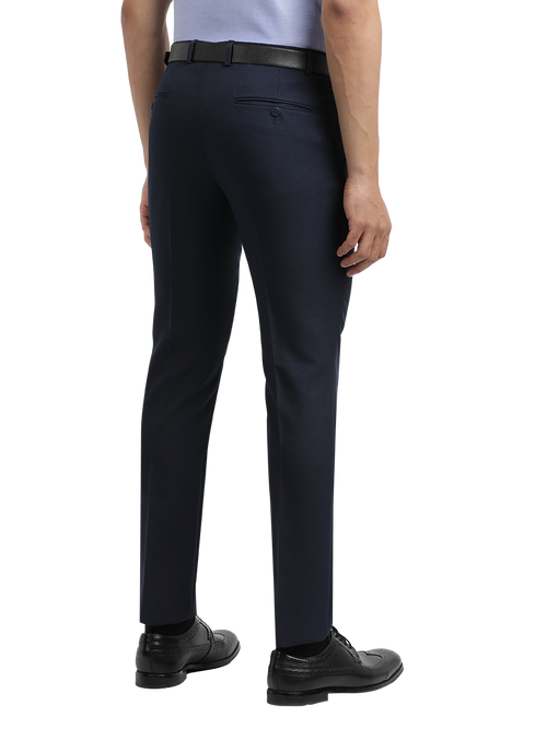 Navy Micro Dobby Formal Trousers