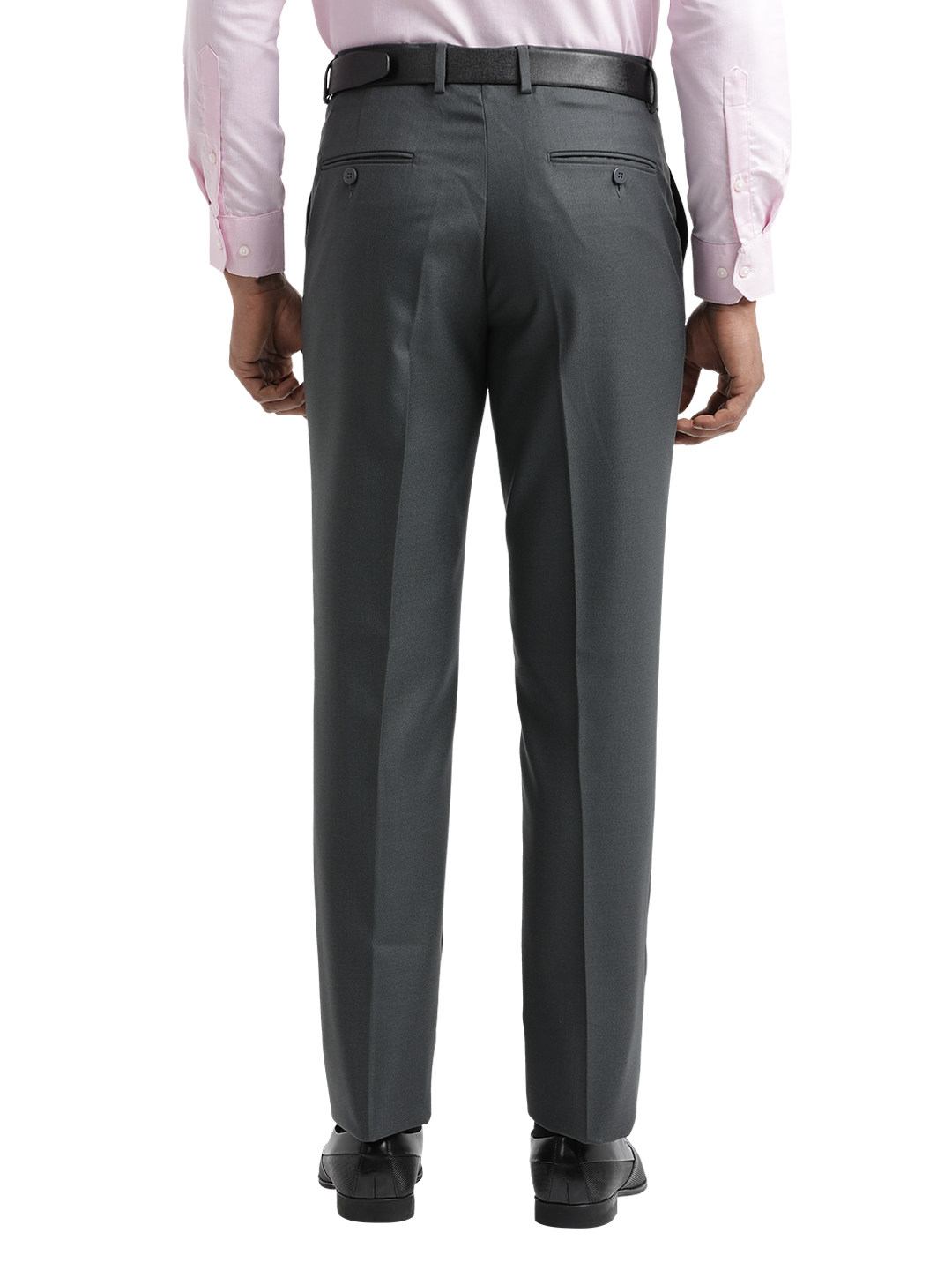 Grey Twill Stretch Formal Trousers