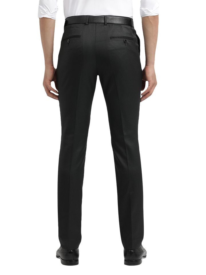 Black YD Dobby Formal Trousers