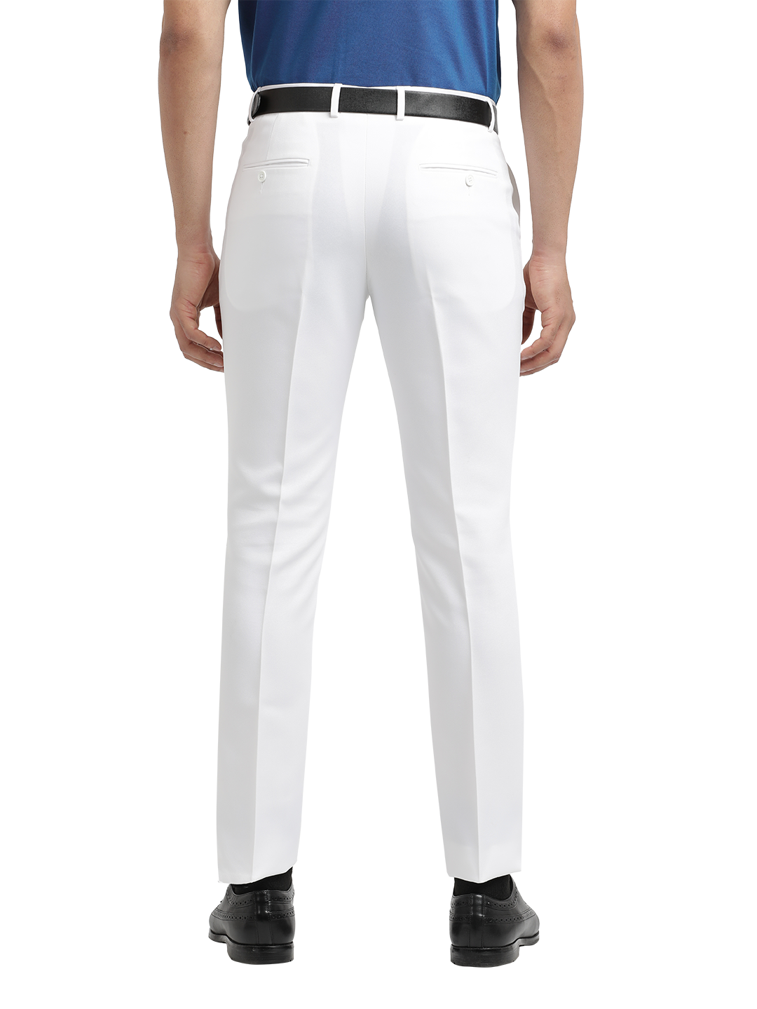 White Micro Dobby Formal Trousers