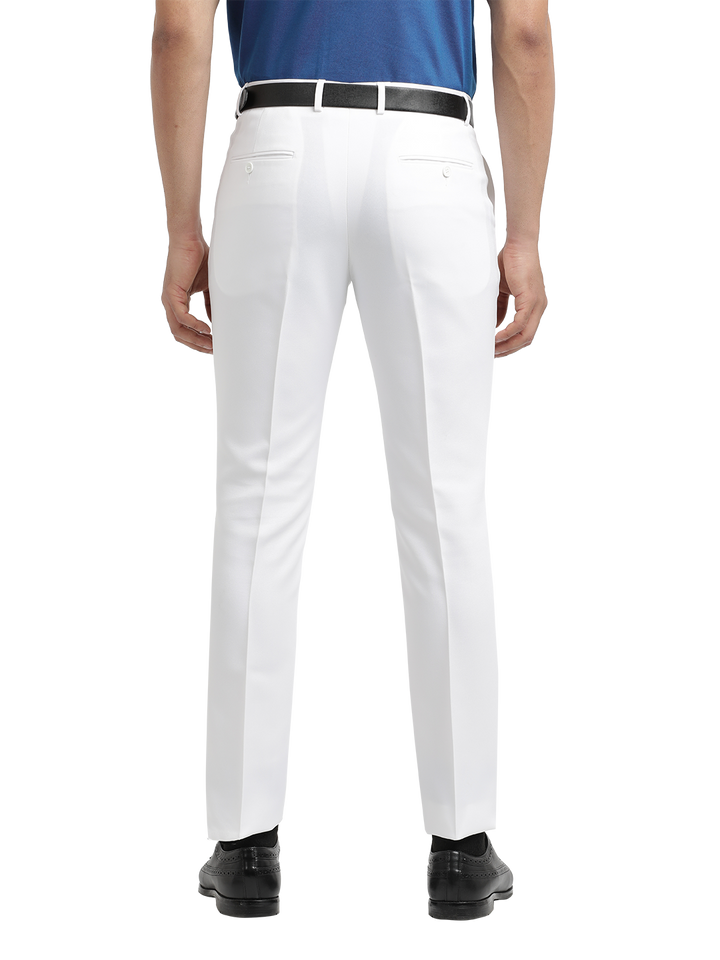 White Micro Dobby Formal Trousers