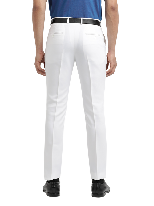 White Micro Dobby Formal Trousers