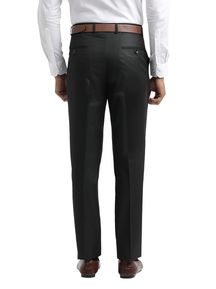 Black Micro Dobby Formal Trousers