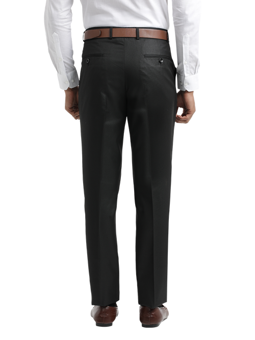 Black Micro Dobby Formal Trousers