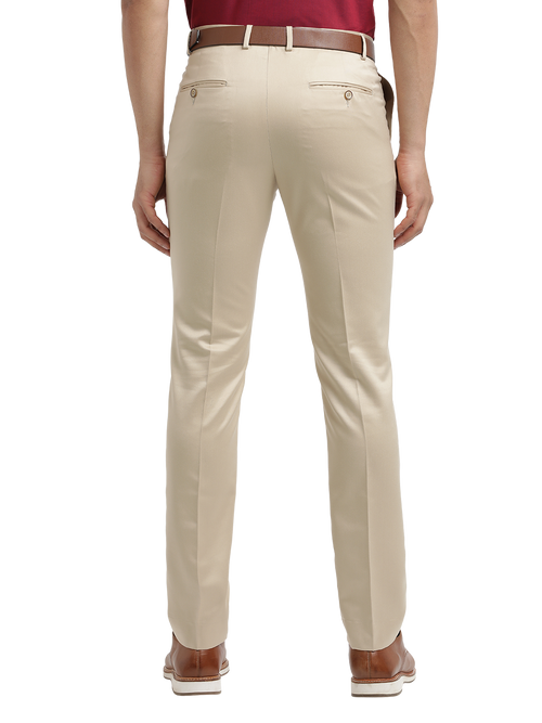 Beige Satin Formal Trousers