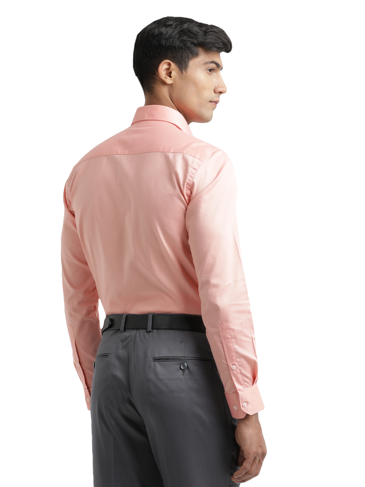 Peach Micro Oxford Solid Shirt