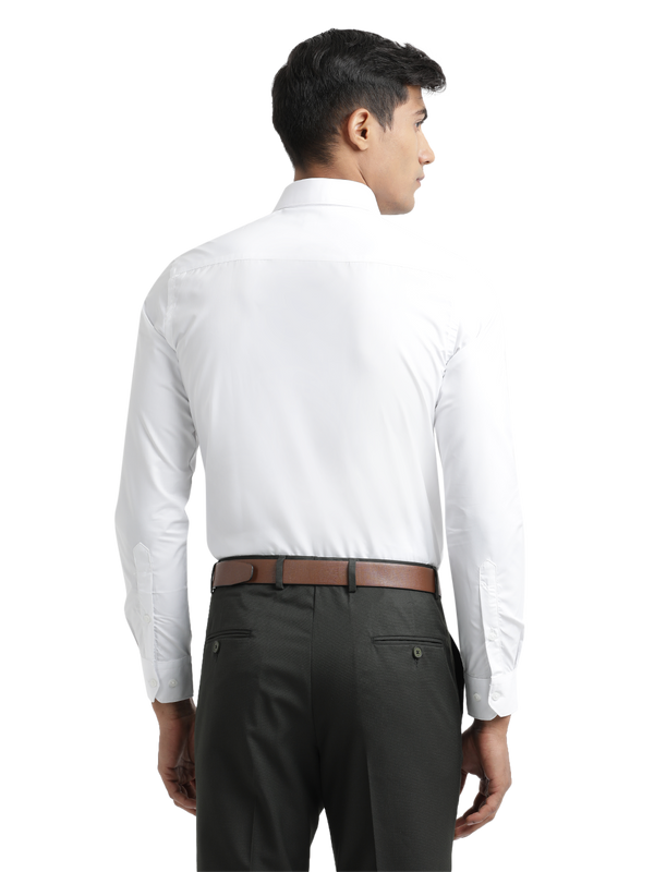 Poplin Solid Wedding White Shirt