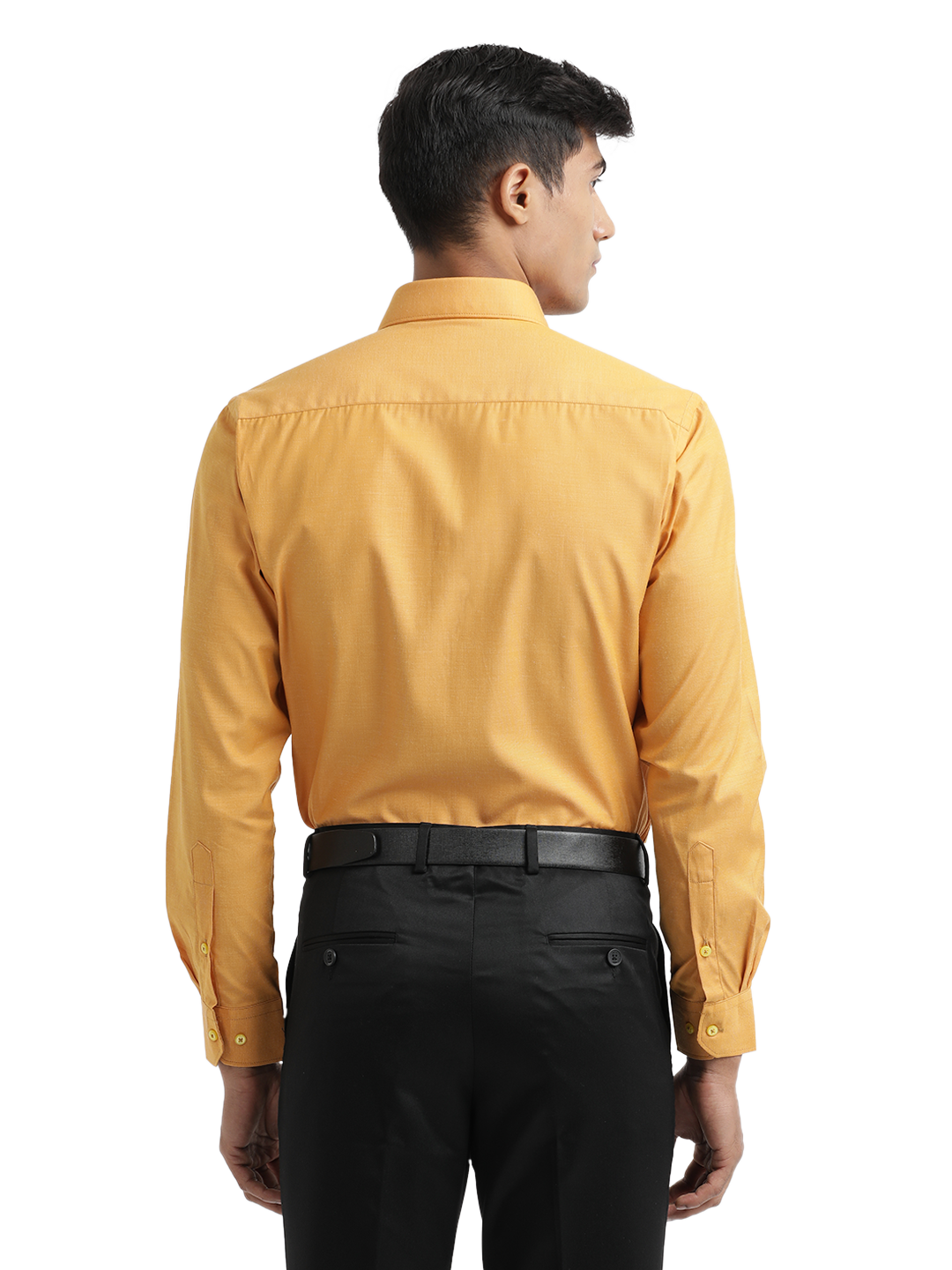 Mustard Fil-a-Fil Solid Shirt