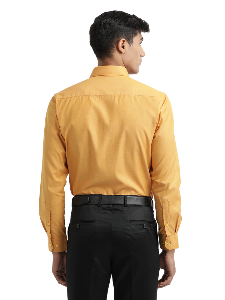 Mustard Fil-a-Fil Solid Shirt