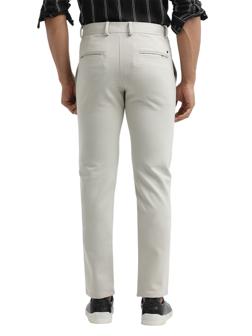 Melange Grey Bi-Stretch Solid Trousers