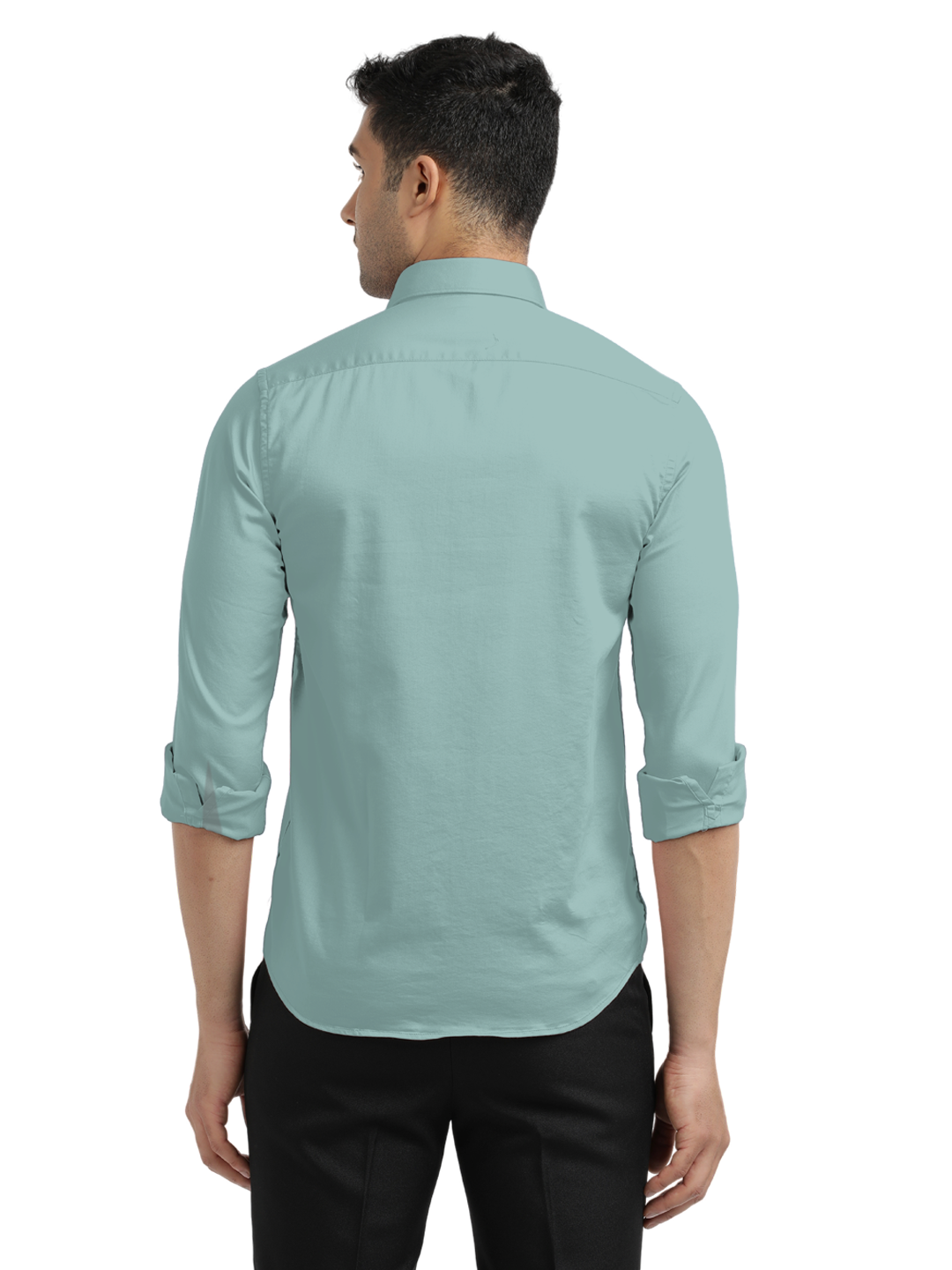 Metallic Green Satin Solid Shirt