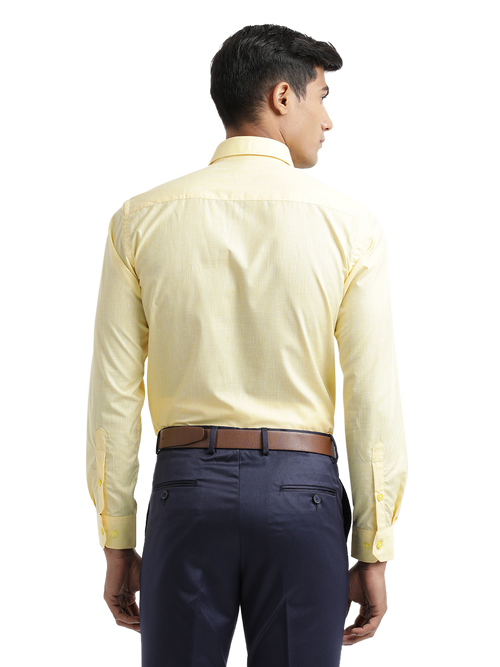 Yellow Poly Cotton Solid Shirt