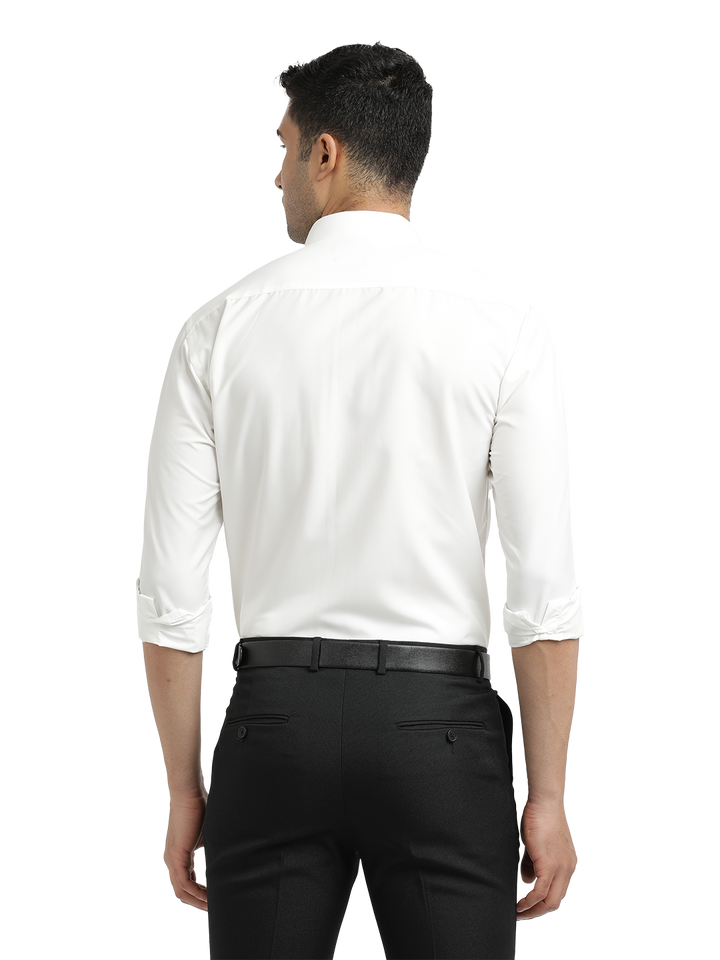 White Solid Formal Shirt