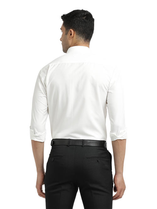 White Solid Formal Shirt