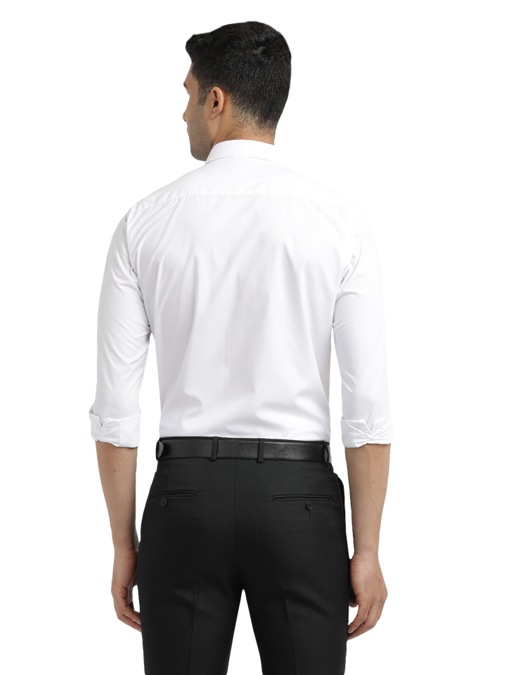 White Solid Formal Shirt