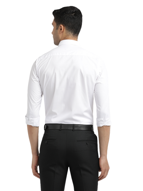 White Solid Formal Shirt