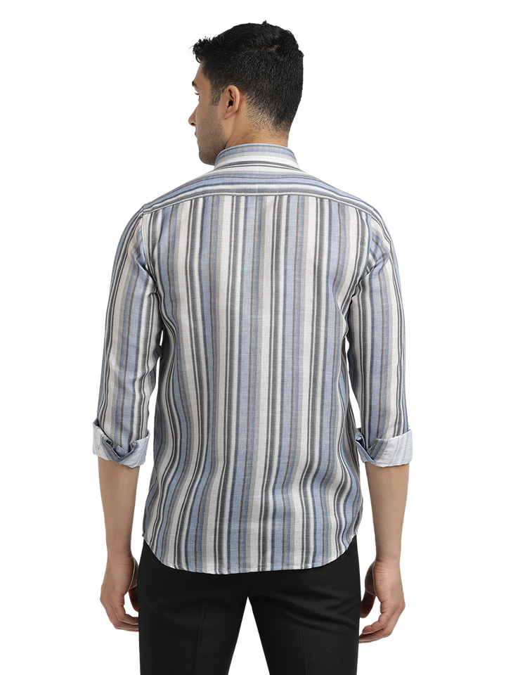 Blue Stripes Semi Casual Shirt