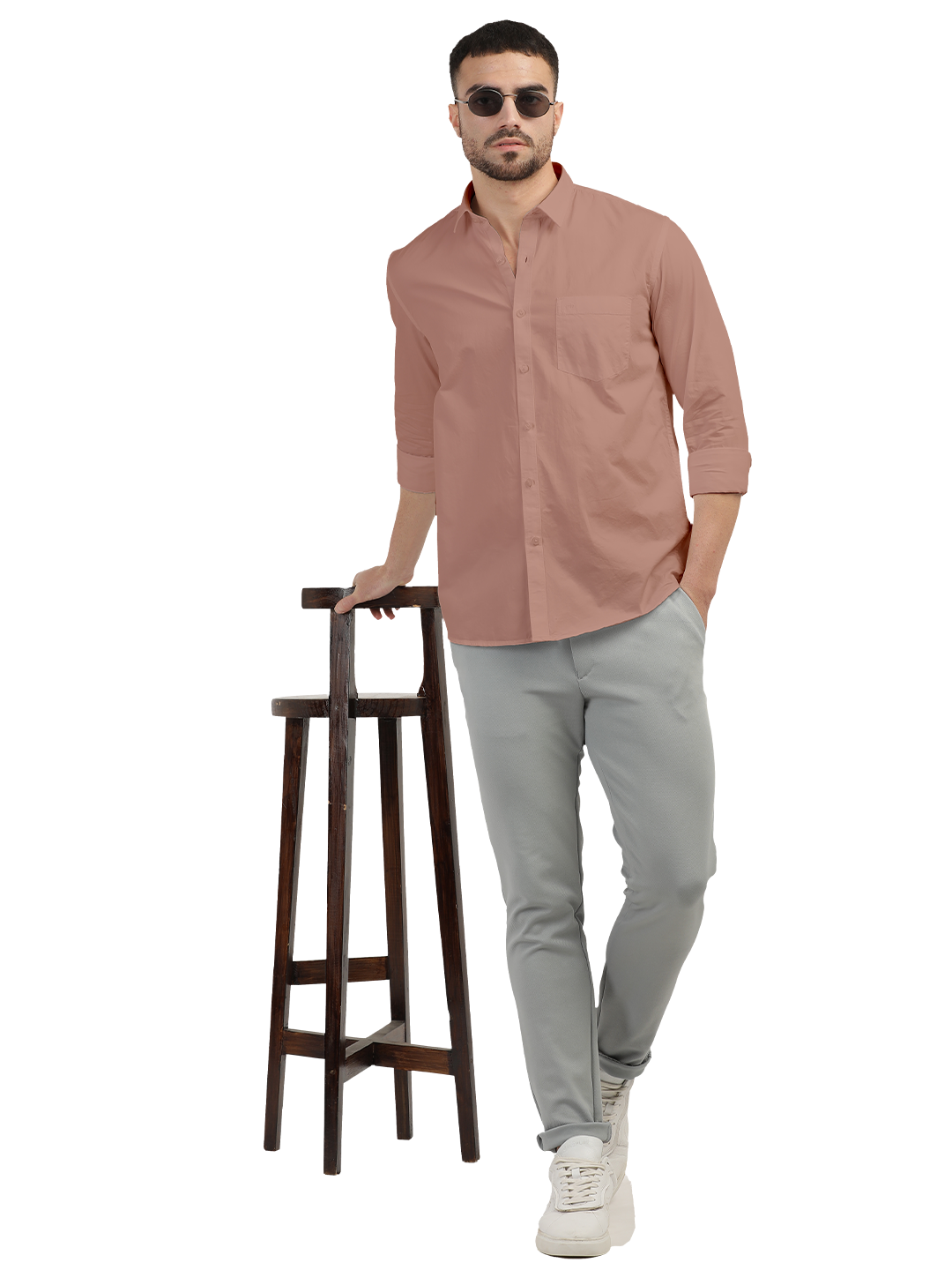 Pastel Pink Twill Solid Shirt