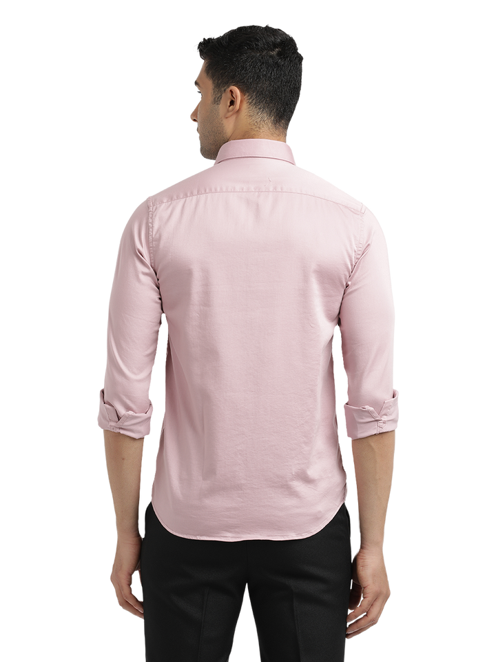 Dusty Pink Satin Solid Shirt