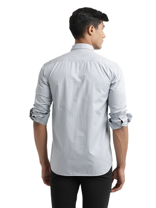 Grey Twill Solid Shirt