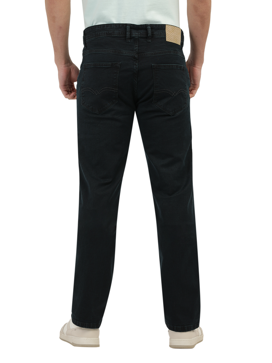 Bottle Green Denim Stretch Trousers