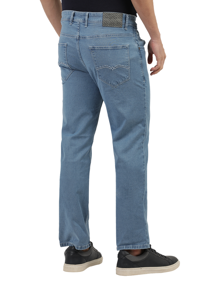 Ice Blue Denim Stretch Trousers