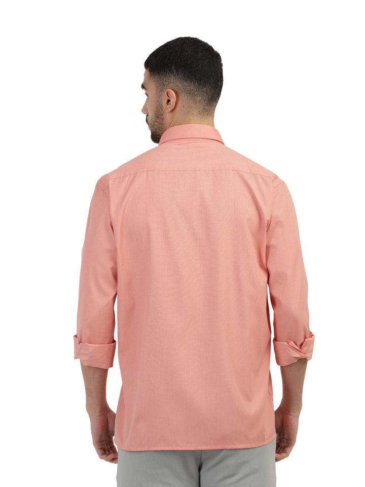 Peach Fil-a-Fil Solid Shirt