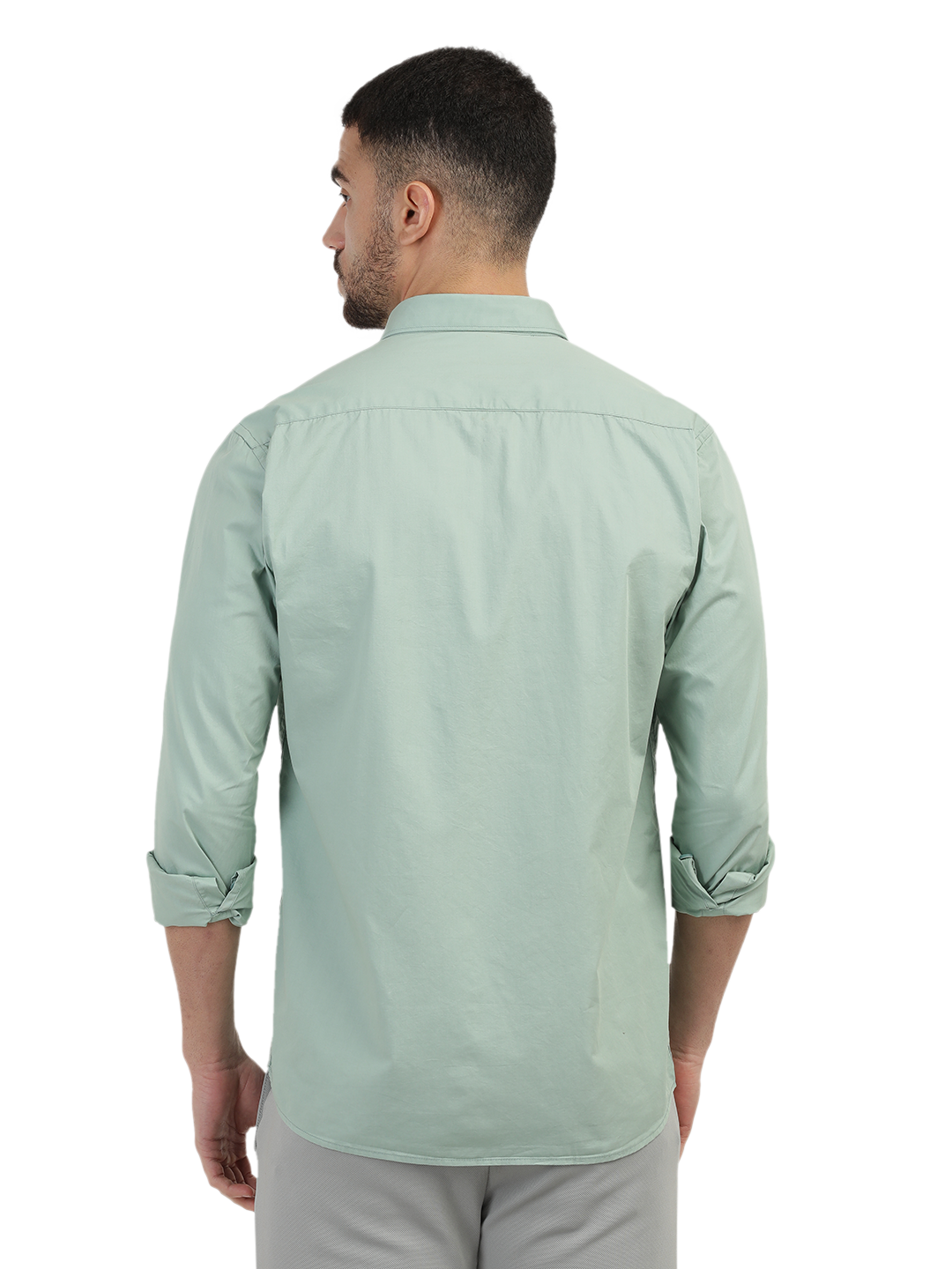 Apple Green Twill Solid Shirt