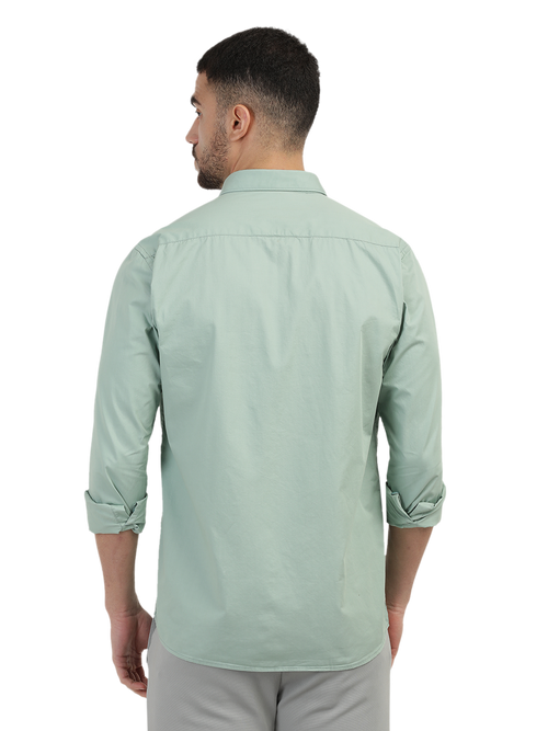 Apple Green Twill Solid Shirt