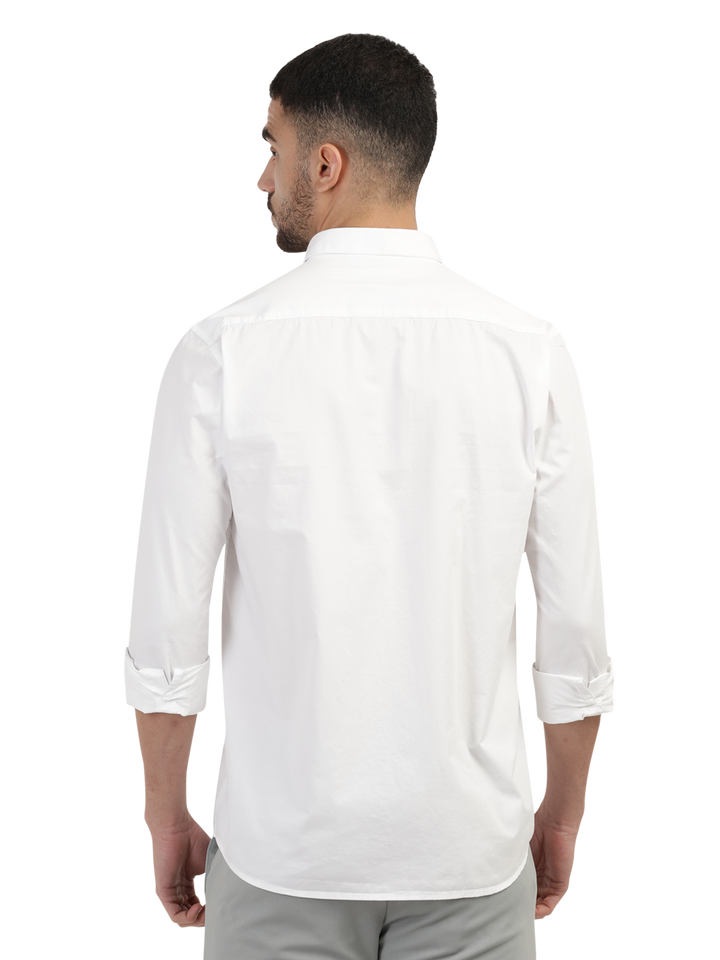 White Twill Solid Shirt