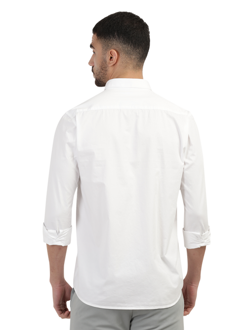 White Twill Solid Shirt