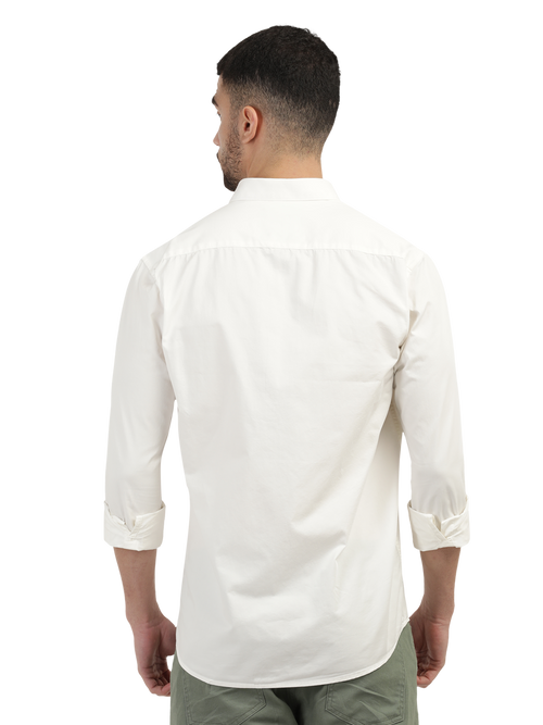 Ivory Twill Solid Shirt