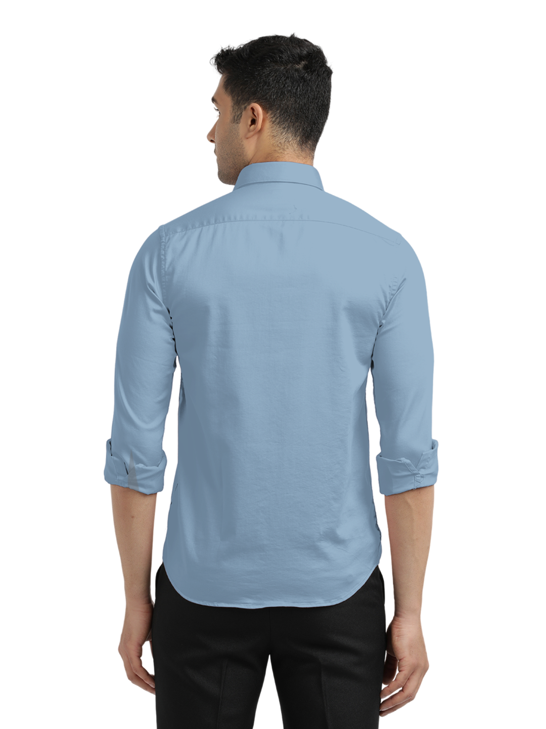 Dusty Blue Satin Solid Shirt